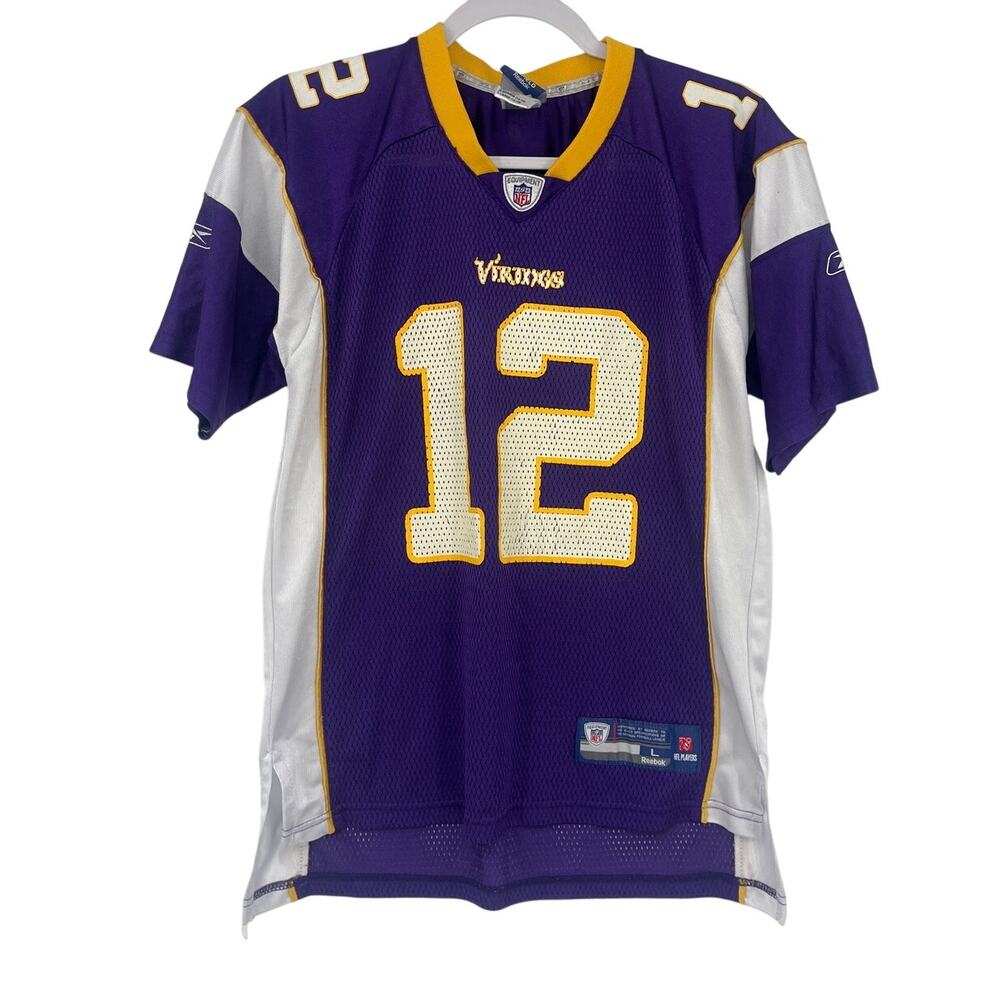 Reebok NFL Equipment Y2K Vikings #12 Percy Harvin Jersey Youth Large Purple Mesh